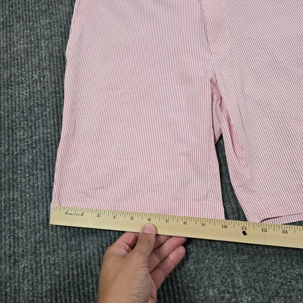 Peter Millar Crown Crafted Shorts Men 35 Pink Seersucker Stripe Performance Golf